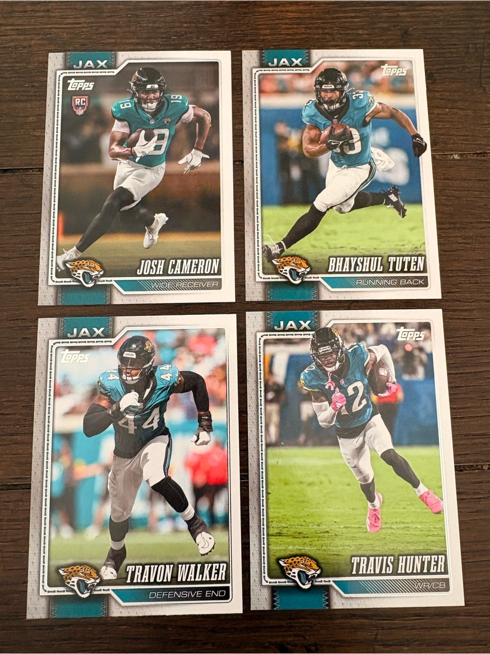 TOPPS JACKSONVILLE JAGUARS Set of 4 Football Collectible Cards MINT